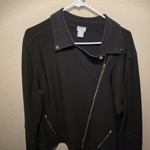 Chico's Black Asymmetrical Jacket Heavy